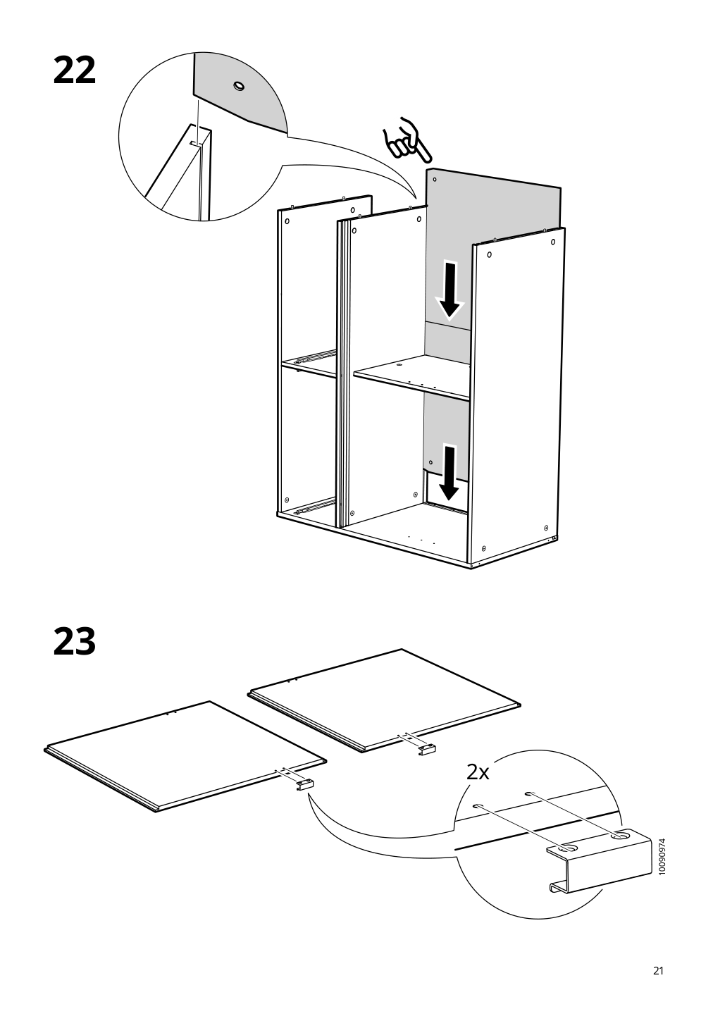 Assembly instructions for IKEA Spiksmed sideboard light gray | Page 21 - IKEA SPIKSMED storage combination 695.352.88