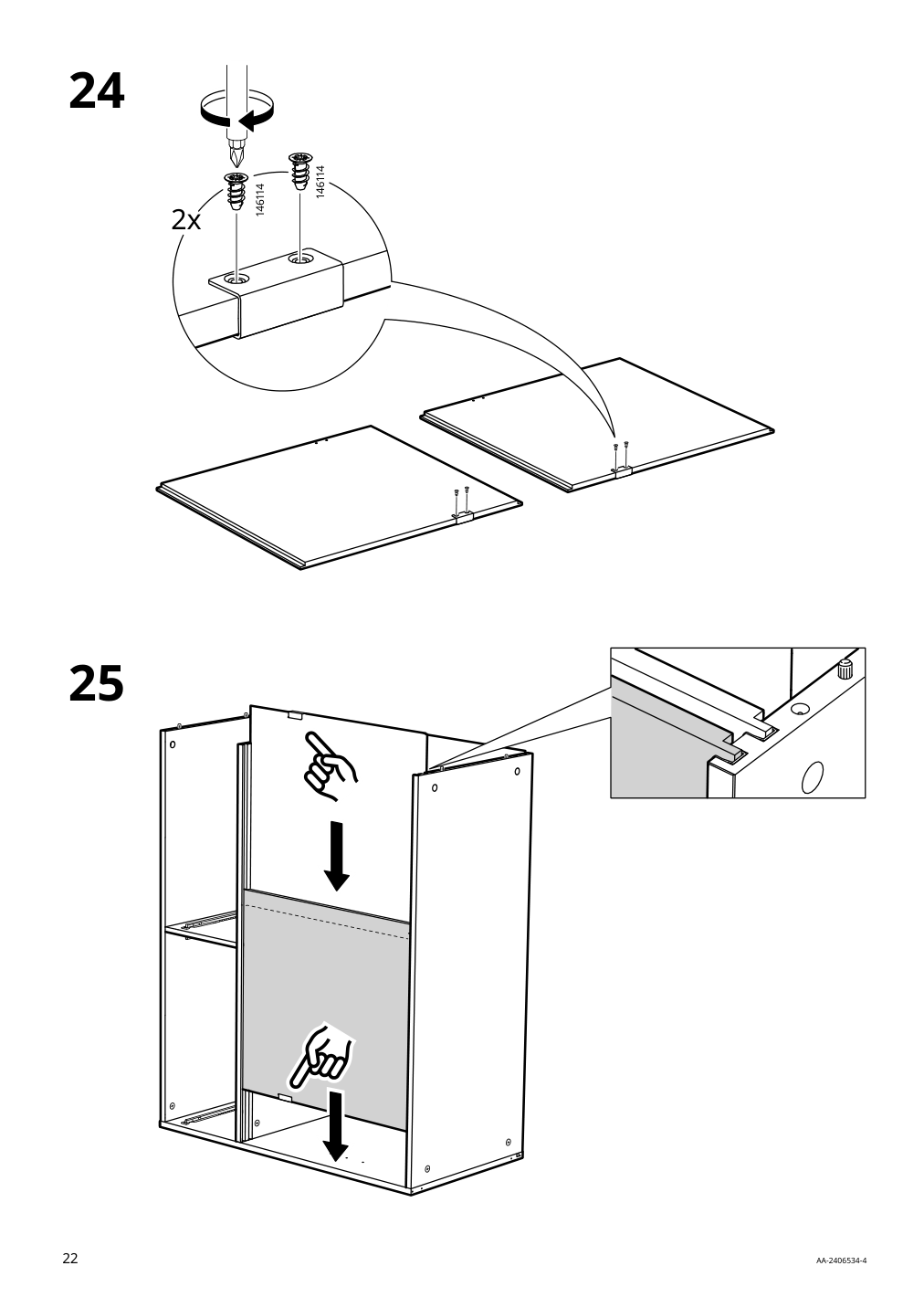 Assembly instructions for IKEA Spiksmed sideboard light gray | Page 22 - IKEA SPIKSMED storage combination 695.352.88