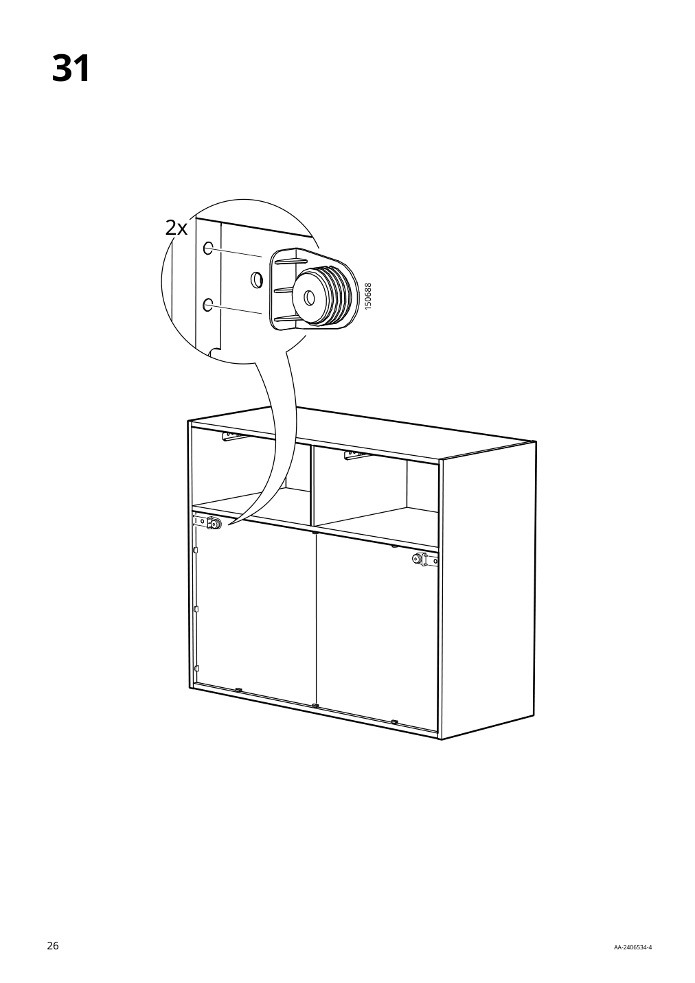 Assembly instructions for IKEA Spiksmed sideboard light gray | Page 26 - IKEA SPIKSMED storage combination 695.352.88