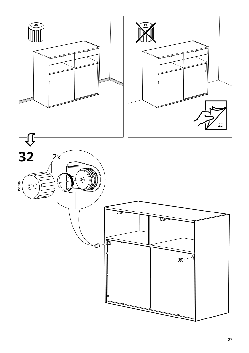 Assembly instructions for IKEA Spiksmed sideboard light gray | Page 27 - IKEA SPIKSMED storage combination 695.352.88