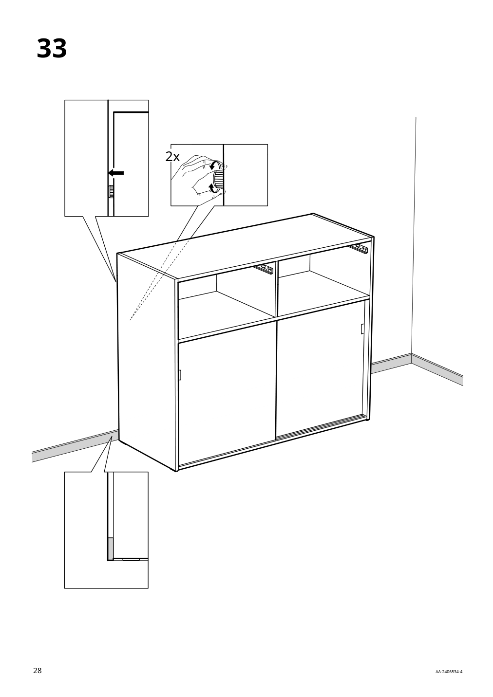 Assembly instructions for IKEA Spiksmed sideboard light gray | Page 28 - IKEA SPIKSMED storage combination 695.352.88