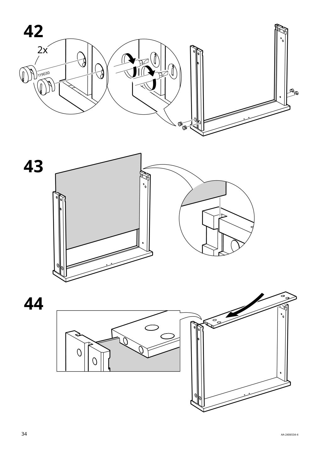 Assembly instructions for IKEA Spiksmed sideboard light gray | Page 34 - IKEA SPIKSMED storage combination 695.352.88