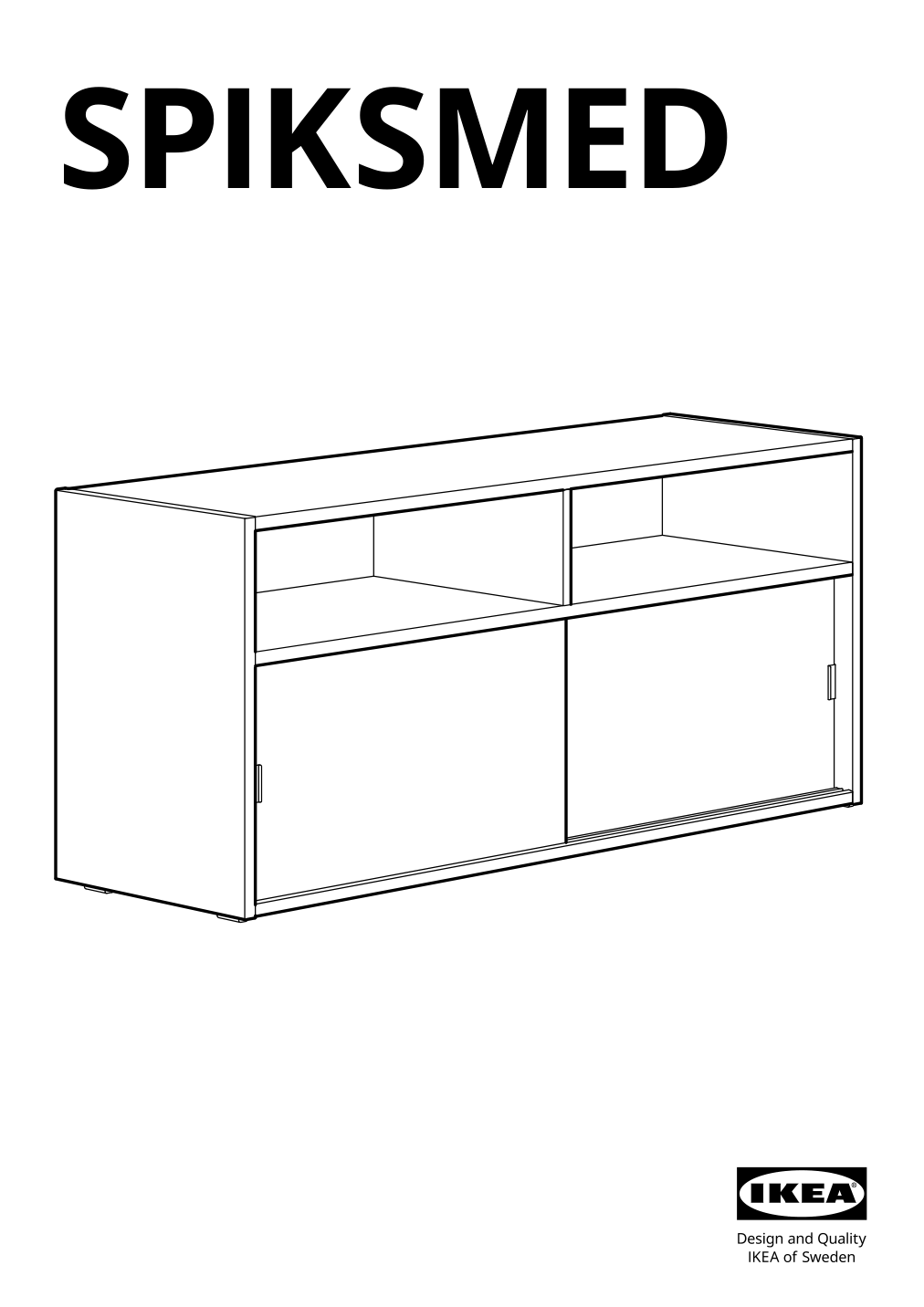 Assembly instructions for IKEA Spiksmed tv unit light gray | Page 1 - IKEA SPIKSMED TV storage combination 295.033.12