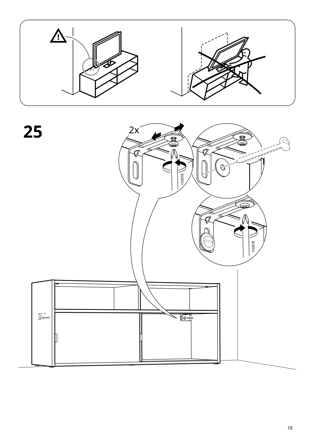 Assembly instructions for IKEA Spiksmed tv unit light gray | Page 19 - IKEA SPIKSMED TV storage combination 295.033.12