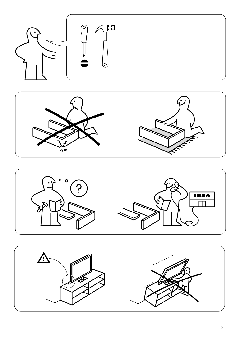 Assembly instructions for IKEA Spiksmed tv unit light gray | Page 5 - IKEA SPIKSMED TV storage combination 295.033.12