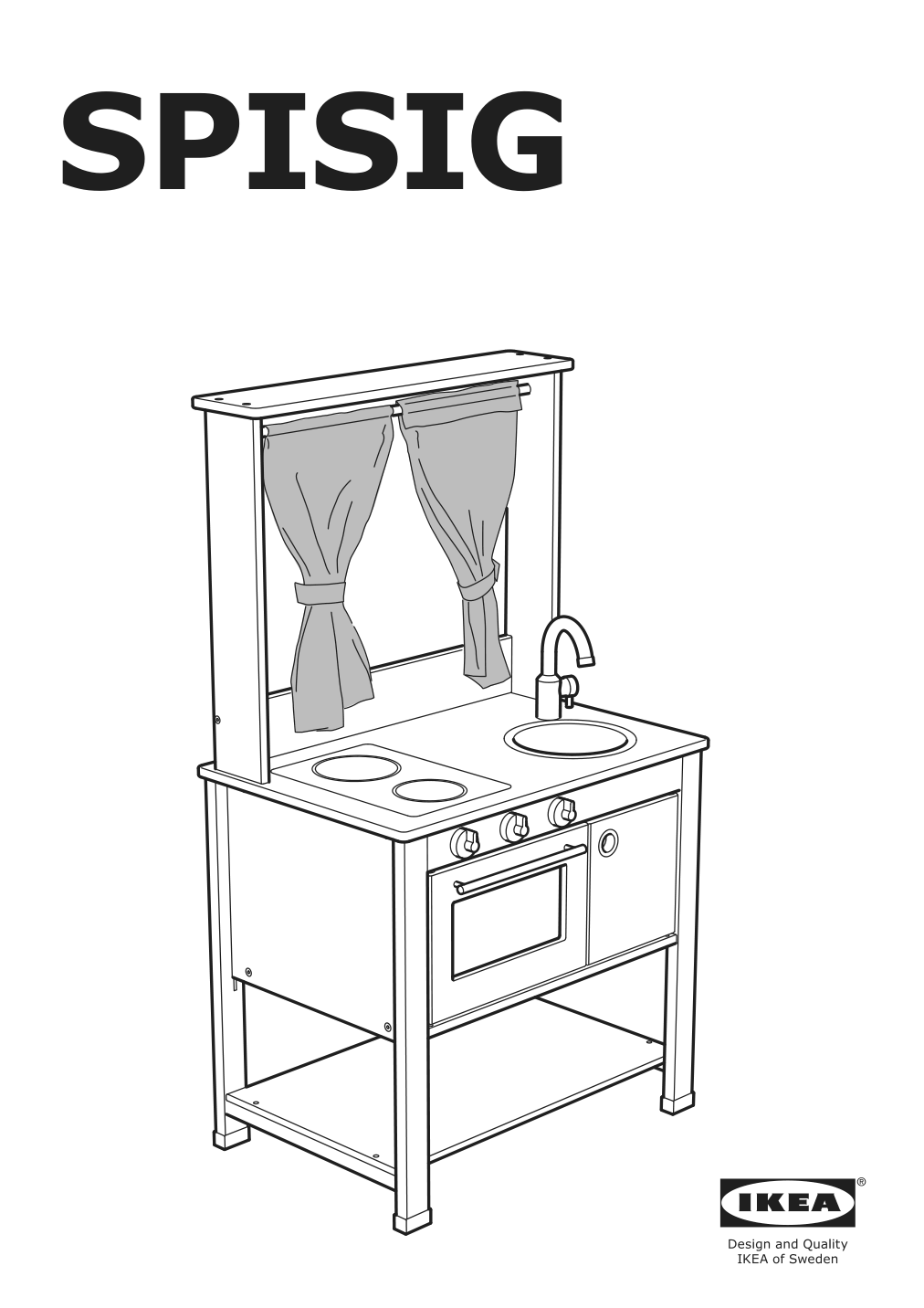 Assembly instructions for IKEA Spisig play kitchen with curtains | Page 1 - IKEA SPISIG play kitchen with curtains 904.171.98