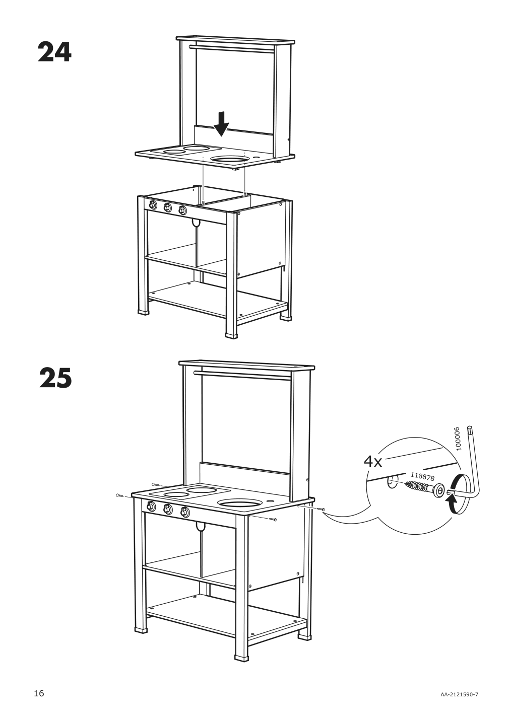 Assembly instructions for IKEA Spisig play kitchen with curtains | Page 16 - IKEA SPISIG play kitchen with curtains 904.171.98