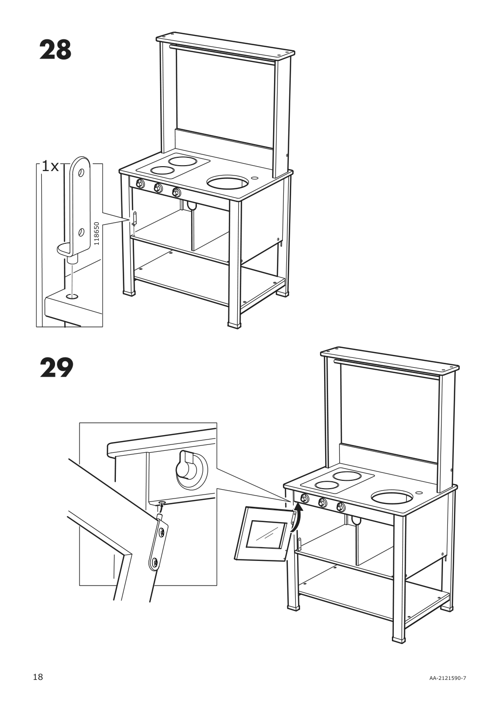 Assembly instructions for IKEA Spisig play kitchen with curtains | Page 18 - IKEA SPISIG play kitchen with curtains 904.171.98