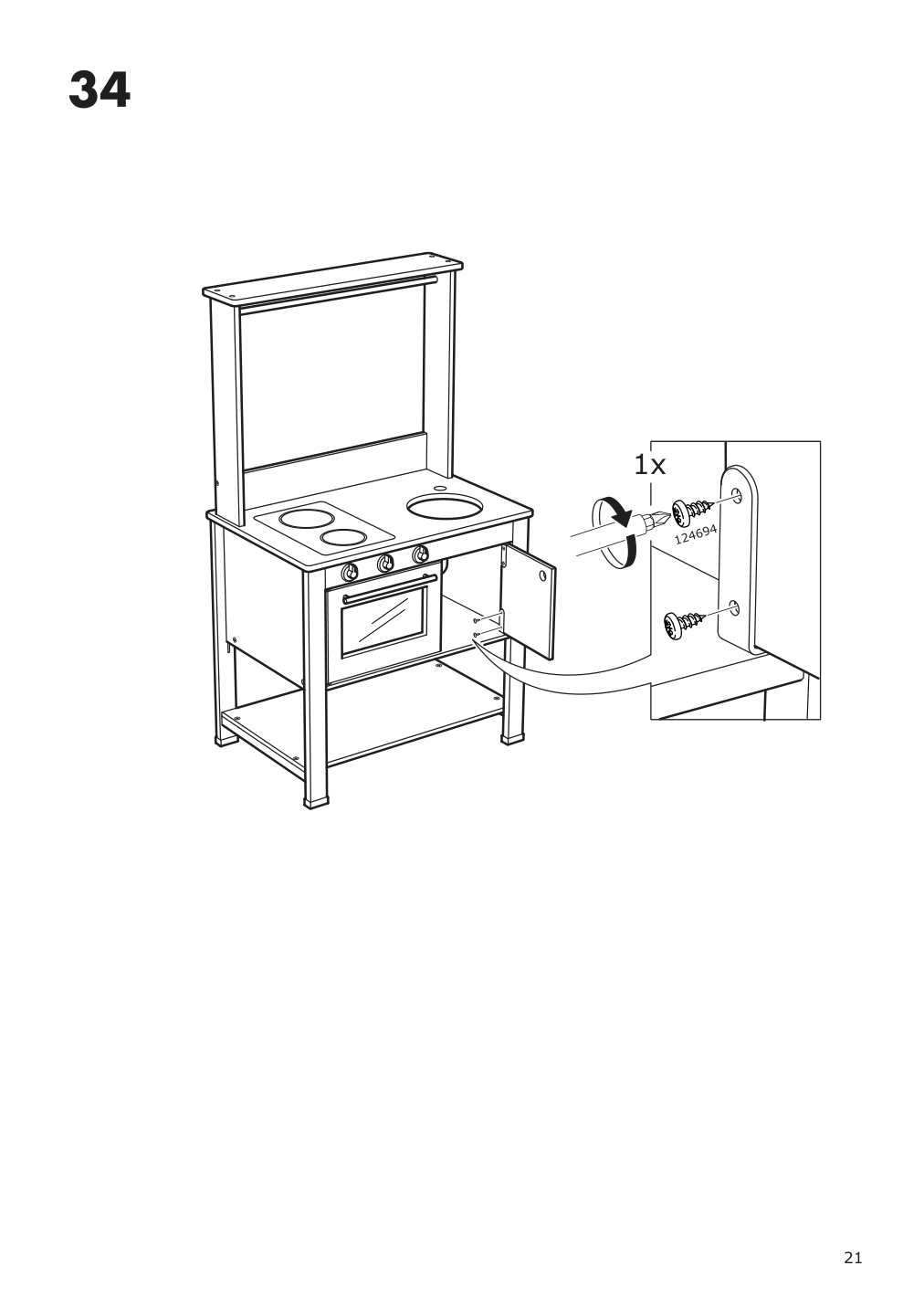 Assembly instructions for IKEA Spisig play kitchen with curtains | Page 21 - IKEA SPISIG play kitchen with curtains 904.171.98