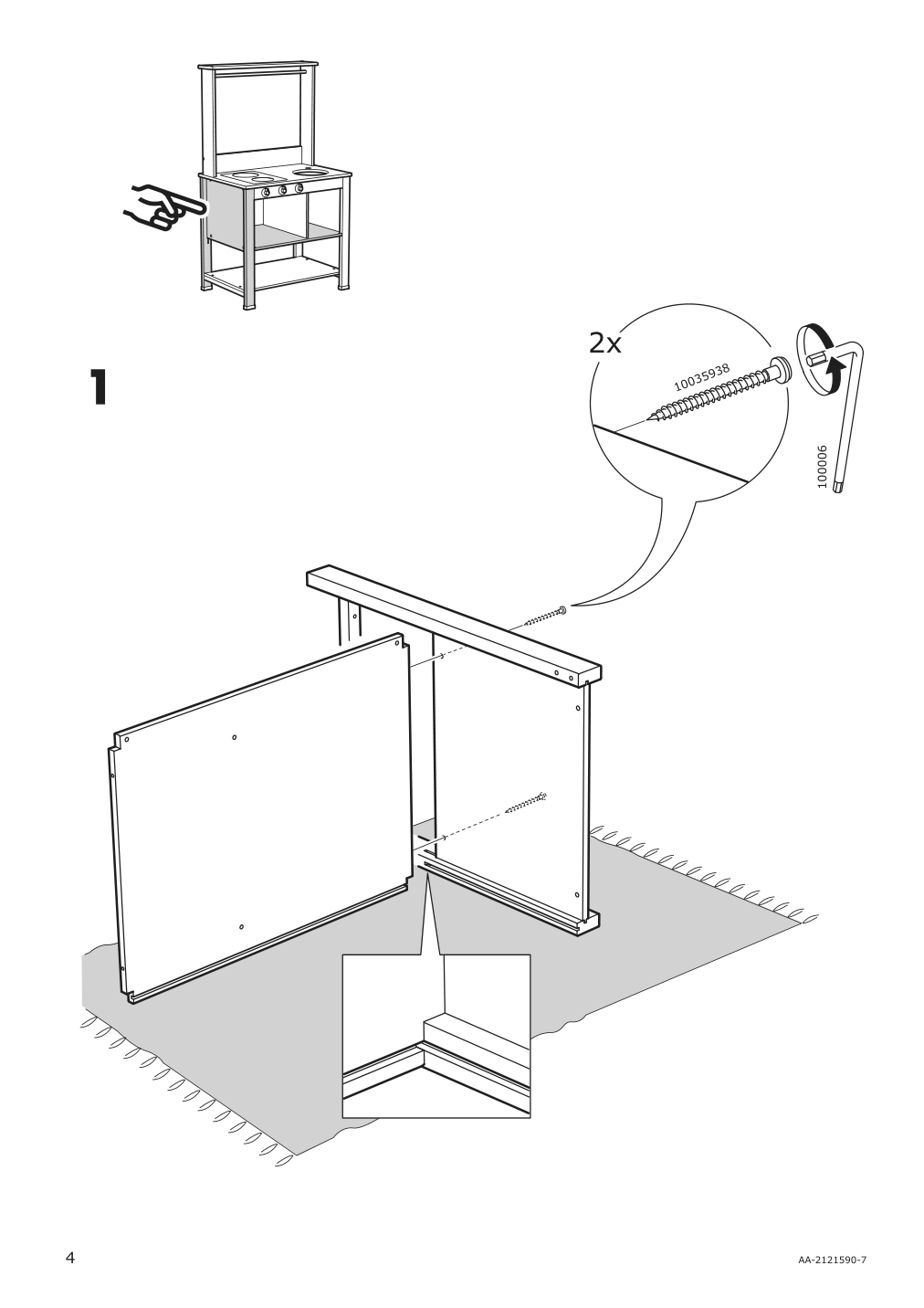 Assembly instructions for IKEA Spisig play kitchen with curtains | Page 4 - IKEA SPISIG play kitchen with curtains 904.171.98