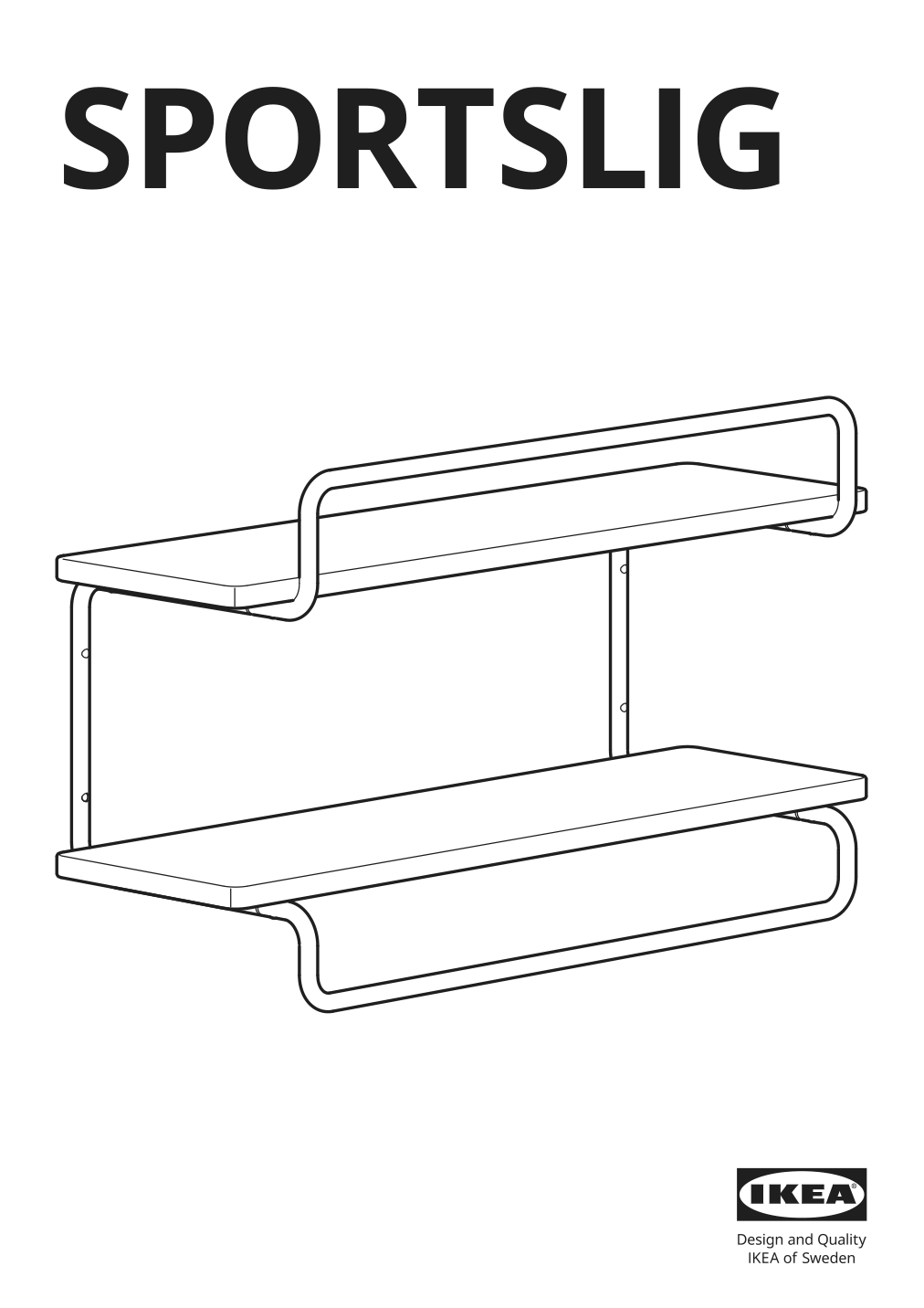 Assembly instructions for IKEA Sportslig wall shelf for trophies white birch | Page 1 - IKEA SPORTSLIG wall shelf for trophies 205.042.31