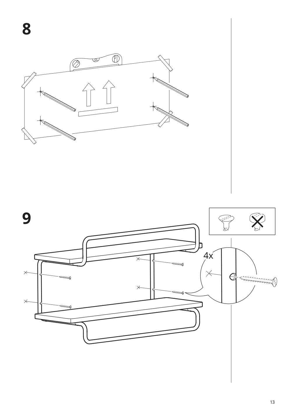 Assembly instructions for IKEA Sportslig wall shelf for trophies white birch | Page 13 - IKEA SPORTSLIG wall shelf for trophies 205.042.31