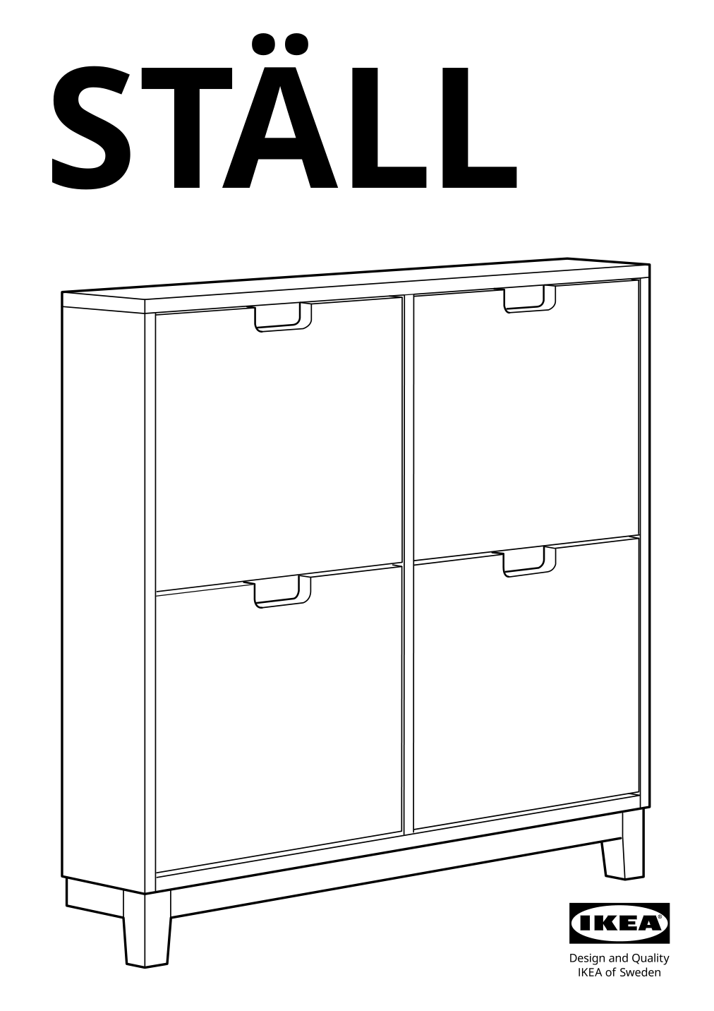 Assembly instructions for IKEA Staell shoe cabinet with 4 compartments white | Page 1 - IKEA STÄLL shoe cabinet with 4 compartments 605.302.66