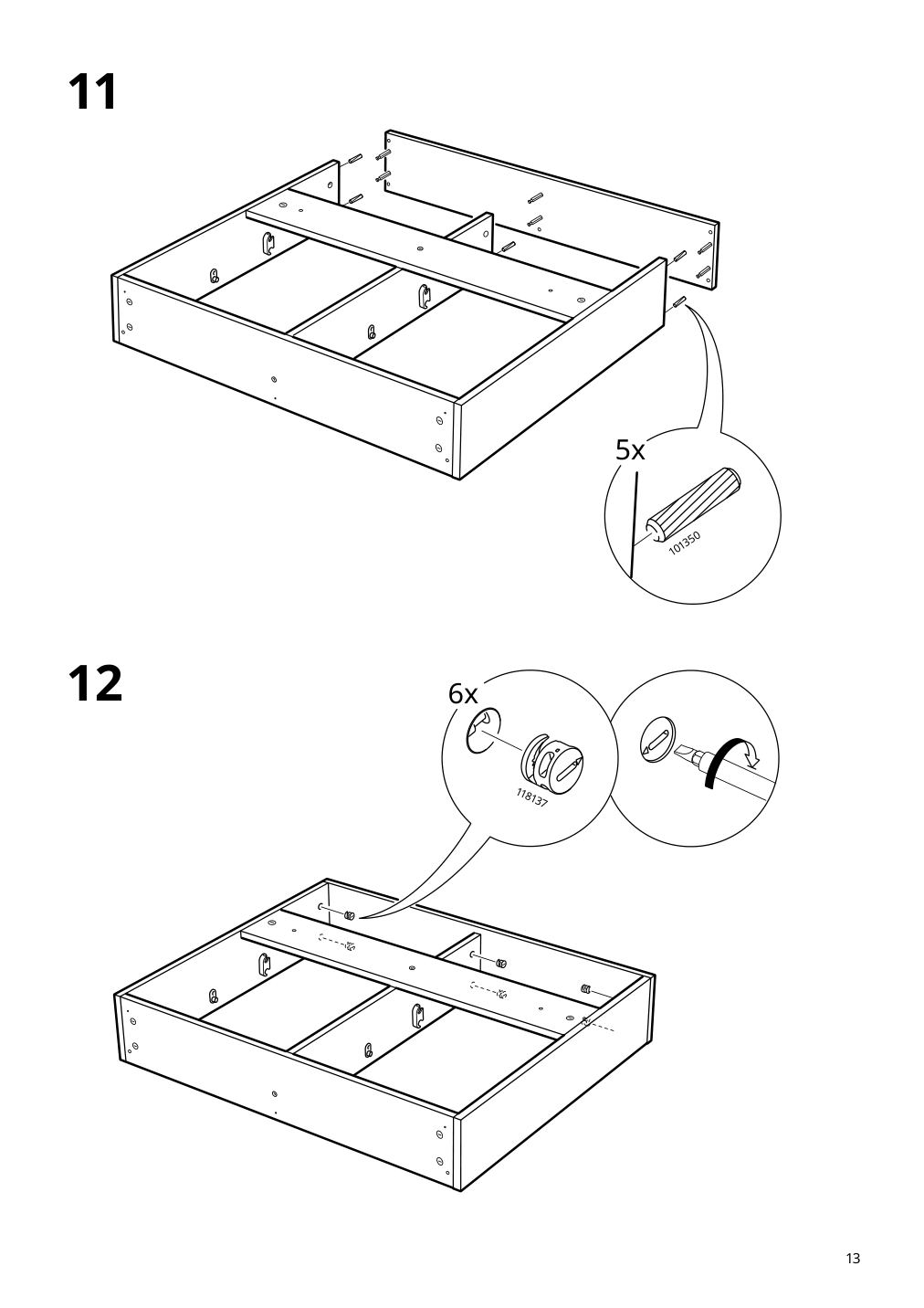 Assembly instructions for IKEA Staell shoe cabinet with 4 compartments white | Page 13 - IKEA STÄLL shoe cabinet with 4 compartments 605.302.66