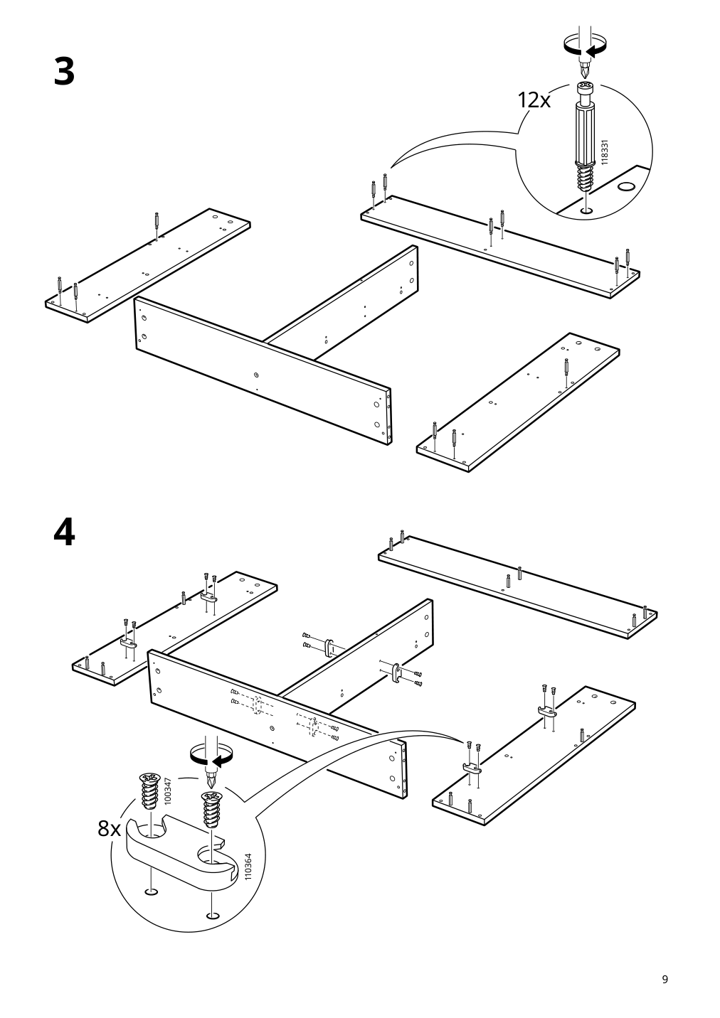 Assembly instructions for IKEA Staell shoe cabinet with 4 compartments white | Page 9 - IKEA STÄLL shoe cabinet with 4 compartments 605.302.66