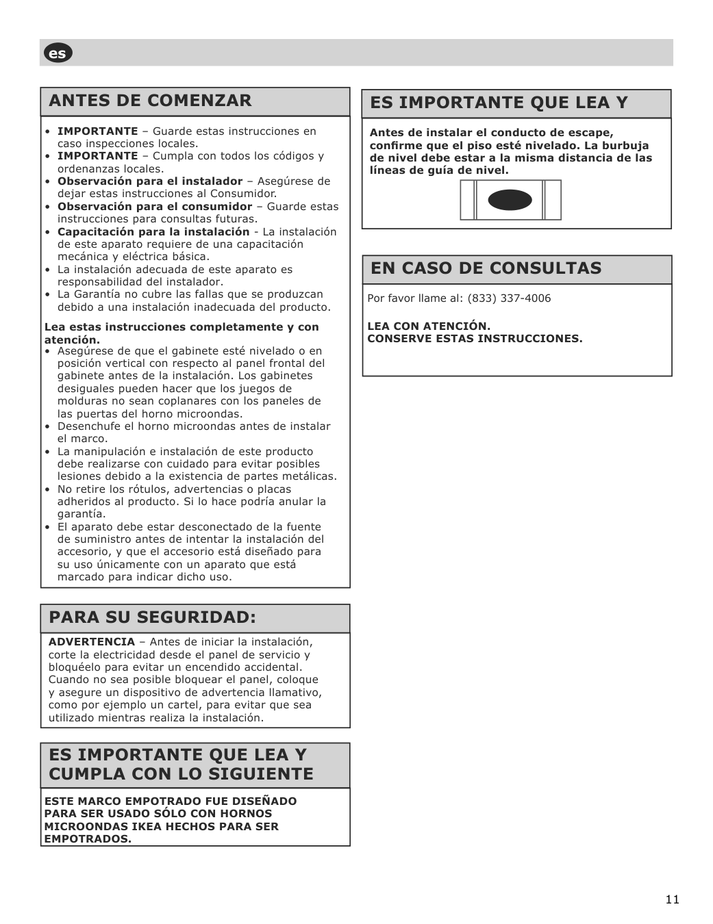 Assembly instructions for IKEA Stangby microwave trim kit stainless steel | Page 11 - IKEA STÅNGBY built-in microwave 794.952.20