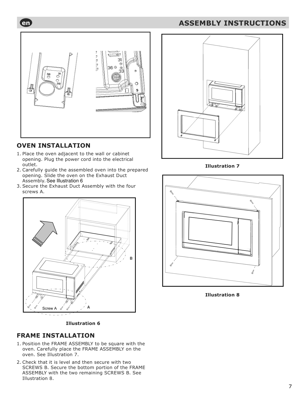 Assembly instructions for IKEA Stangby microwave trim kit stainless steel | Page 7 - IKEA STÅNGBY built-in microwave 794.952.20