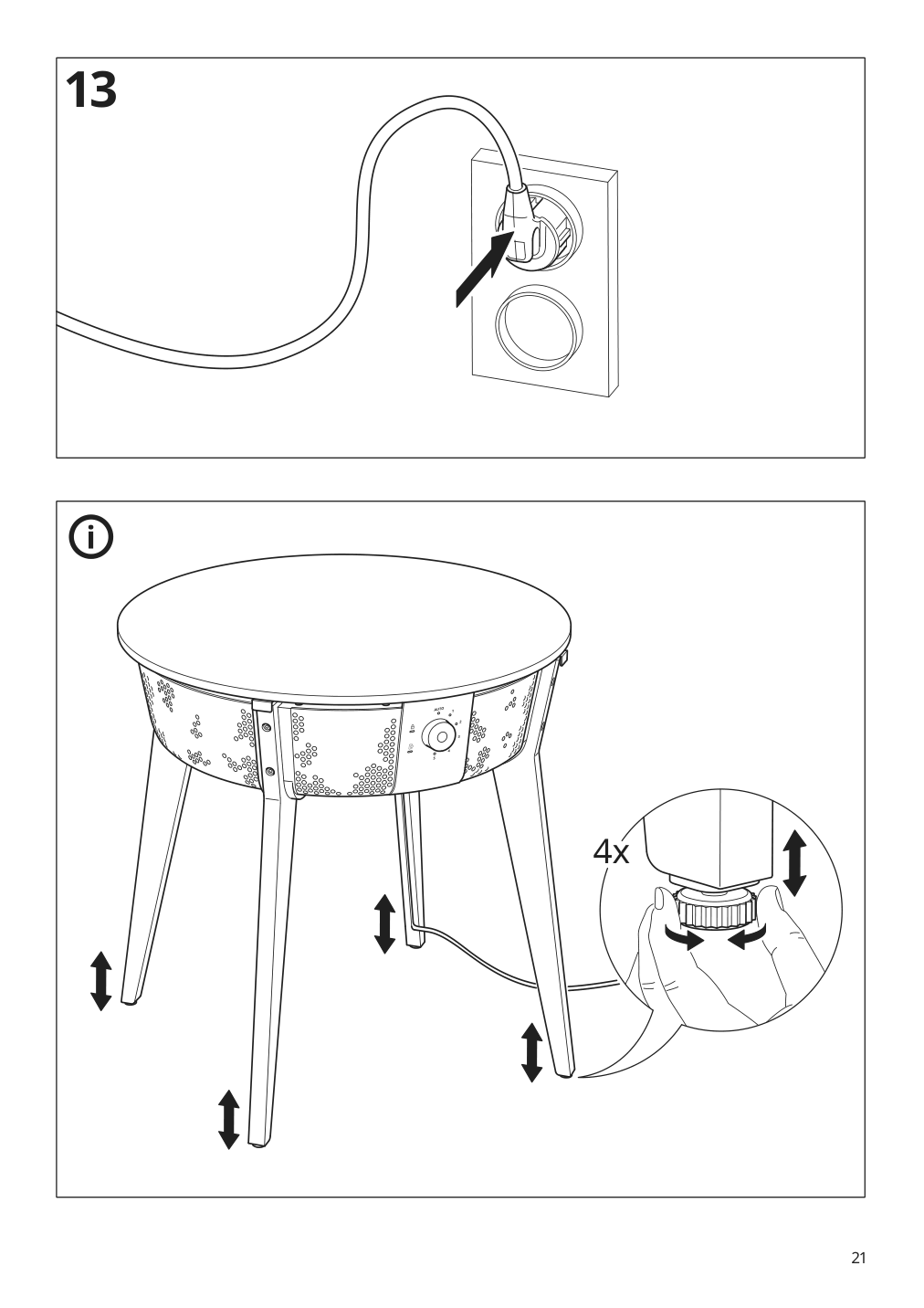 Assembly instructions for IKEA Starkvind table with air purifier stained oak veneer white smart | Page 21 - IKEA STARKVIND table with air purifier 804.619.45