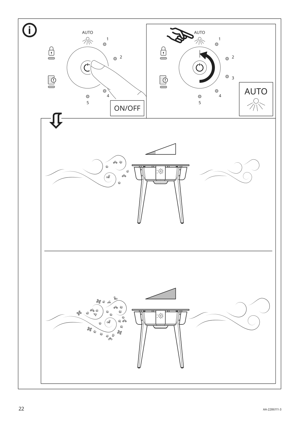 Assembly instructions for IKEA Starkvind table with air purifier stained oak veneer white smart | Page 22 - IKEA STARKVIND table with air purifier 804.619.45