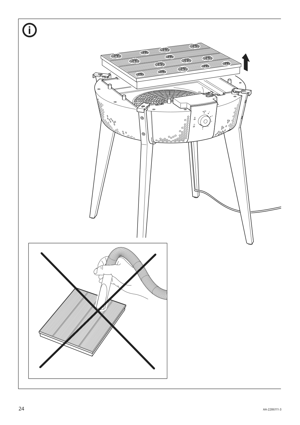 Assembly instructions for IKEA Starkvind table with air purifier stained oak veneer white smart | Page 24 - IKEA STARKVIND table with air purifier 804.619.45