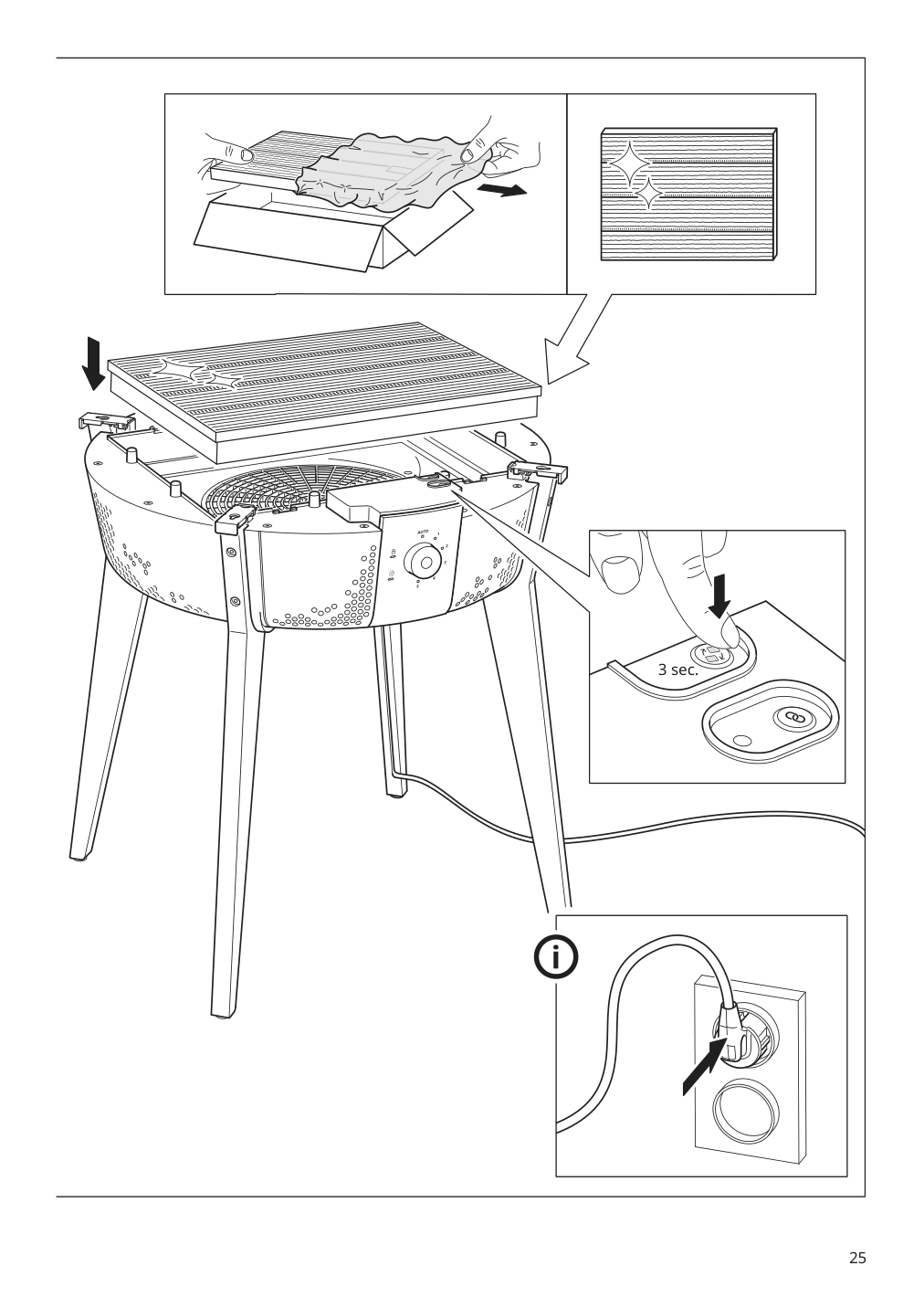 Assembly instructions for IKEA Starkvind table with air purifier stained oak veneer white smart | Page 25 - IKEA STARKVIND table with air purifier 804.619.45