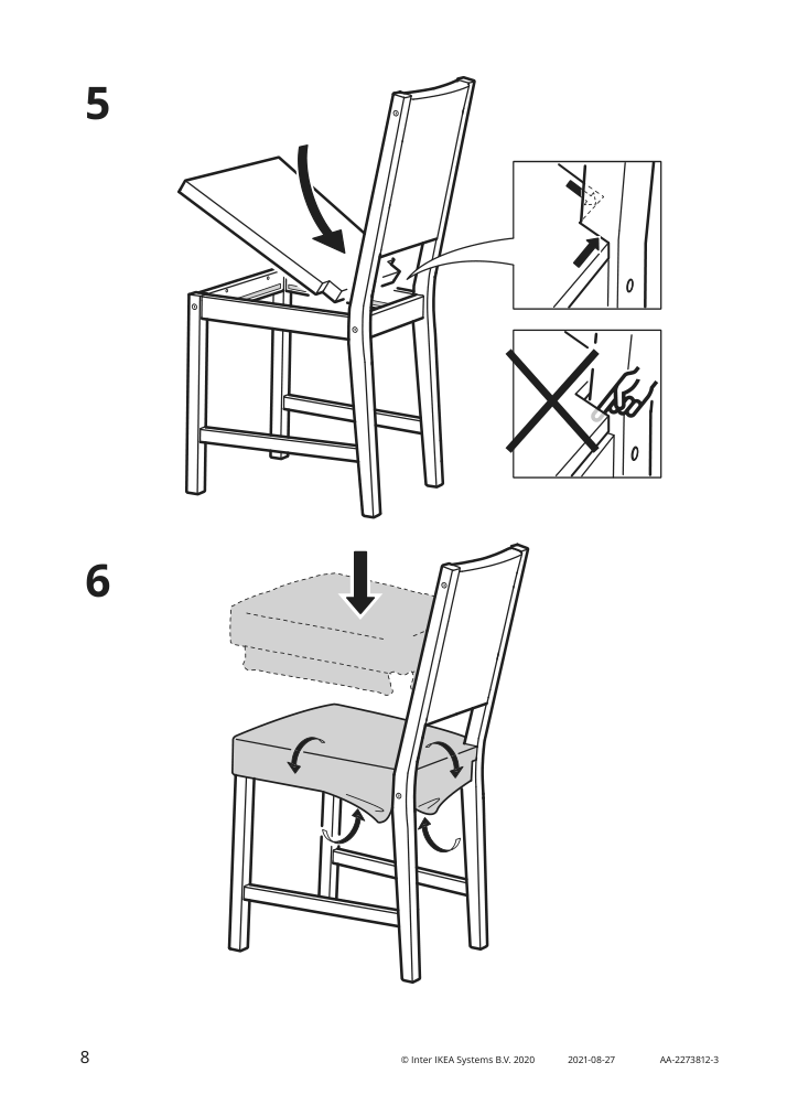 Assembly instructions for IKEA Stefan chair brown black knisa gray beige | Page 8 - IKEA INGATORP / STEFAN table and 4 chairs 194.675.74