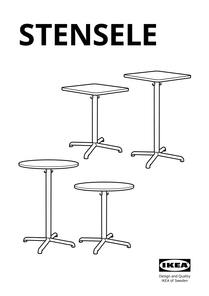 Assembly instructions for IKEA Stensele star base anthracite | Page 1 - IKEA STENSELE / MÅNHULT table and 2 chairs 995.059.25