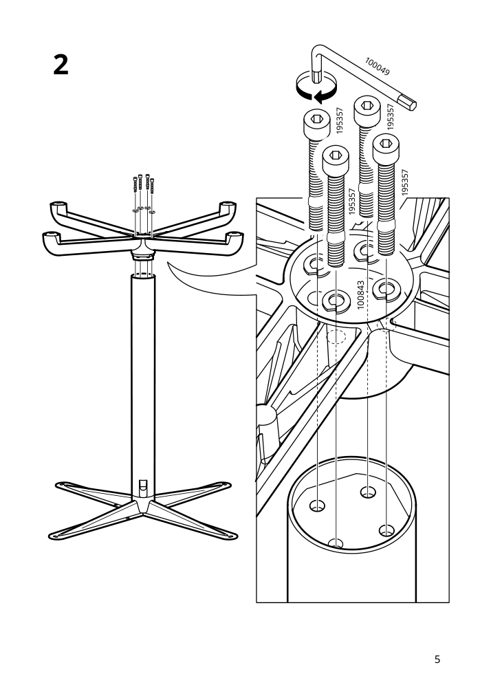 Assembly instructions for IKEA Stensele star base anthracite | Page 5 - IKEA STENSELE / MÅNHULT table and 2 chairs 995.059.25