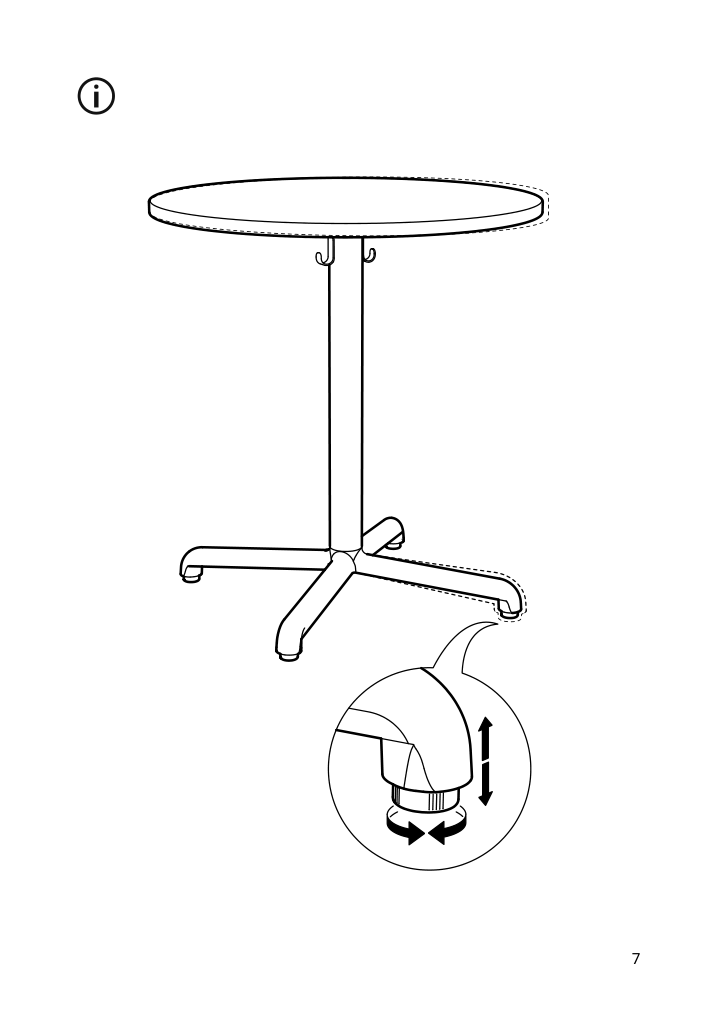 Assembly instructions for IKEA Stensele star base anthracite | Page 7 - IKEA STENSELE / MÅNHULT table and 2 chairs 995.059.25