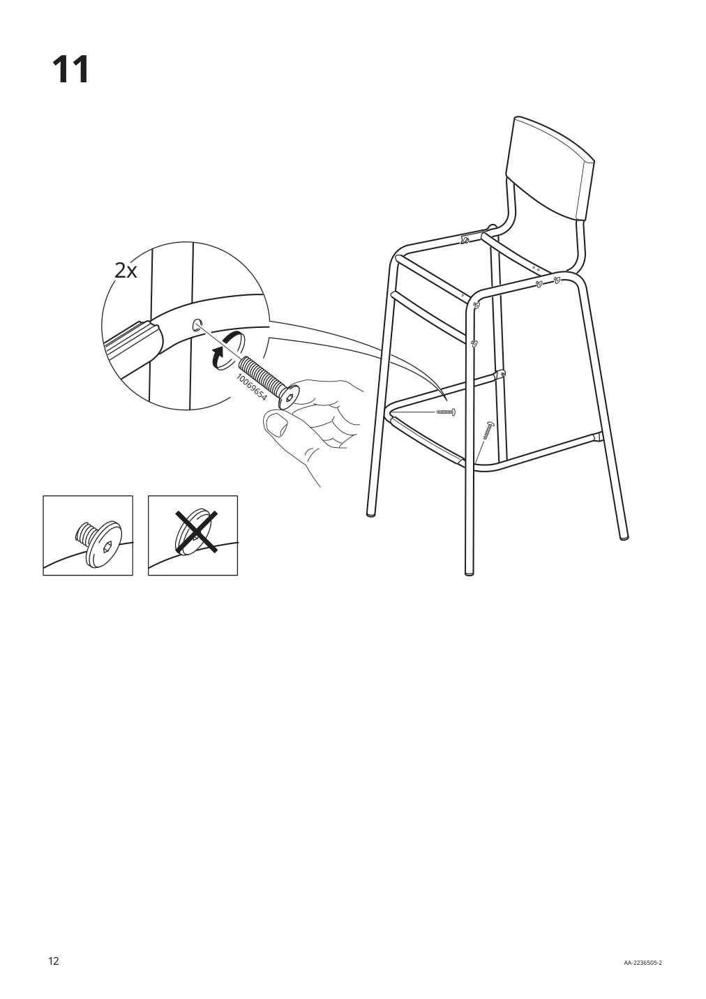 Assembly instructions for IKEA Stig bar stool with backrest black black | Page 12 - IKEA HÅVERUD / STIG table and 4 stools 894.289.23