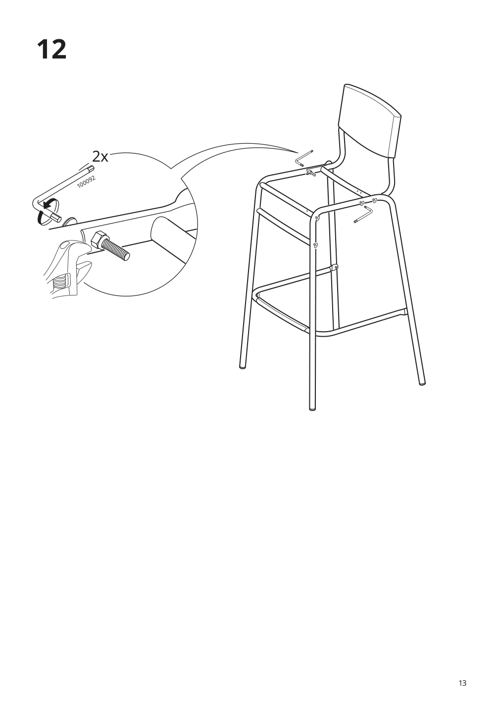 Assembly instructions for IKEA Stig bar stool with backrest black black | Page 13 - IKEA HÅVERUD / STIG table and 4 stools 894.289.23