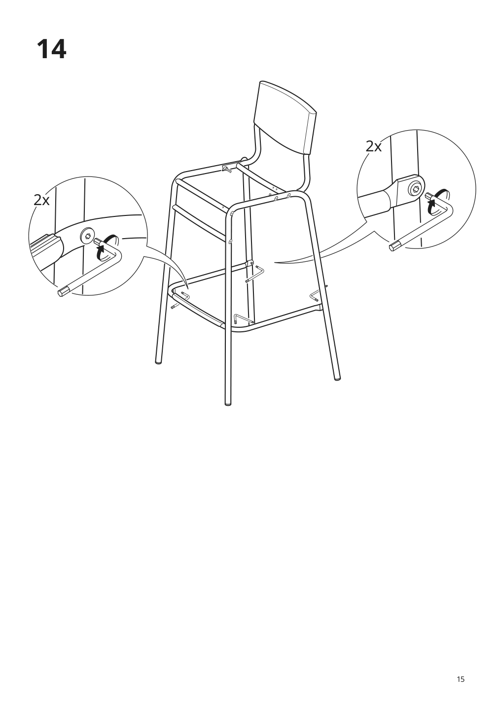 Assembly instructions for IKEA Stig bar stool with backrest black black | Page 15 - IKEA HÅVERUD / STIG table and 4 stools 894.289.23