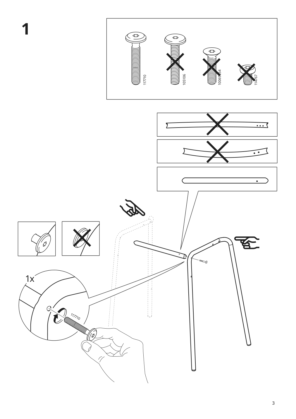 Assembly instructions for IKEA Stig bar stool with backrest black black | Page 3 - IKEA HÅVERUD / STIG table and 4 stools 894.289.23