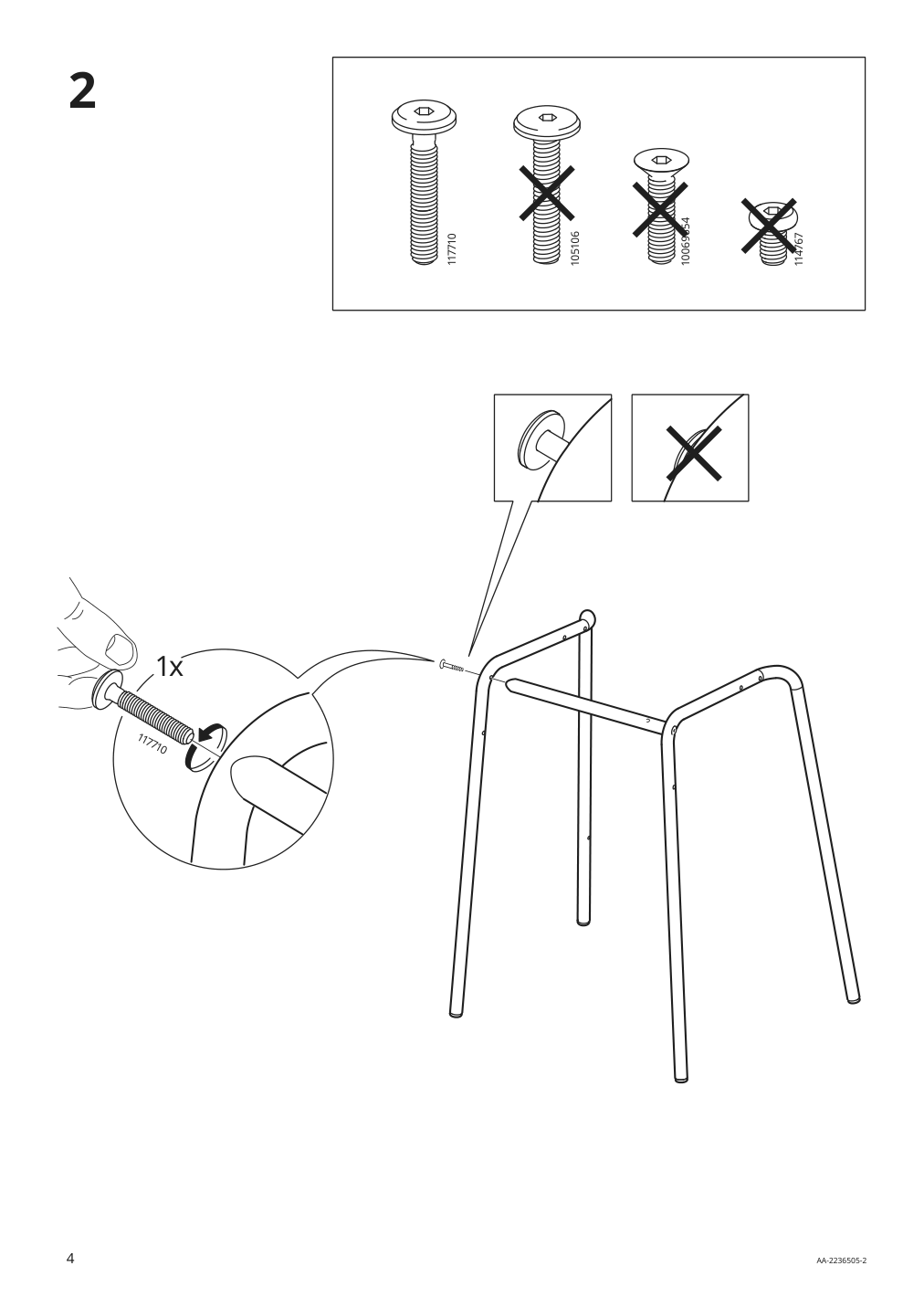 Assembly instructions for IKEA Stig bar stool with backrest black black | Page 4 - IKEA HÅVERUD / STIG table and 4 stools 894.289.23