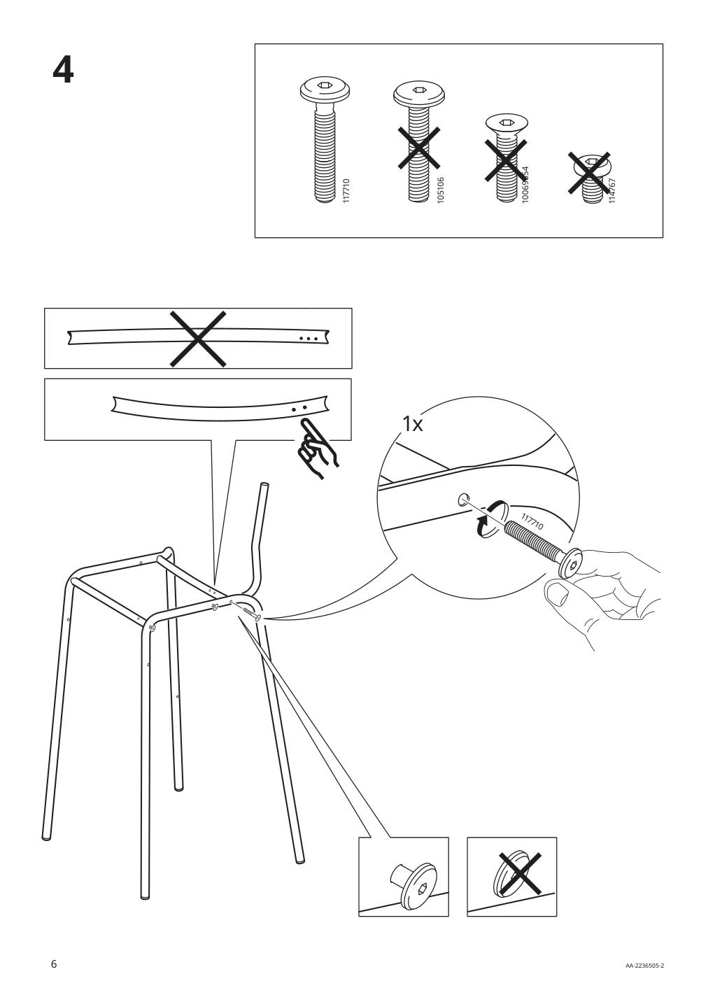 Assembly instructions for IKEA Stig bar stool with backrest black black | Page 6 - IKEA HÅVERUD / STIG table and 4 stools 894.289.23