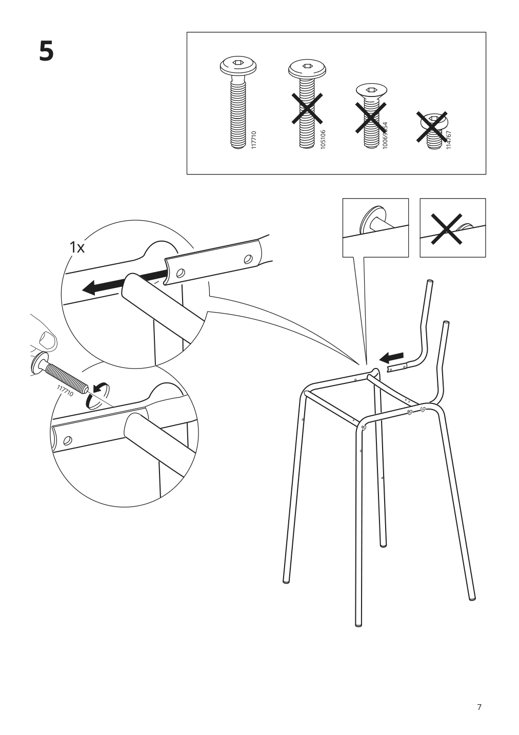 Assembly instructions for IKEA Stig bar stool with backrest black black | Page 7 - IKEA HÅVERUD / STIG table and 4 stools 894.289.23