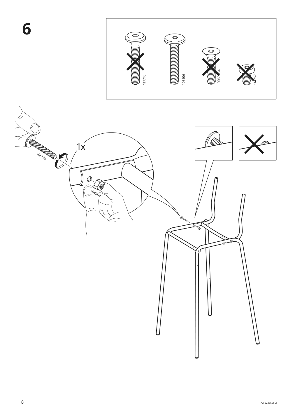 Assembly instructions for IKEA Stig bar stool with backrest black black | Page 8 - IKEA HÅVERUD / STIG table and 4 stools 894.289.23