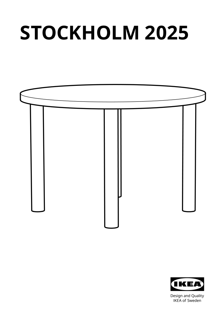 Assembly instructions for IKEA Stockholm 2025 tabletop oak veneer | Page 1 - IKEA STOCKHOLM 2025 / LYCKAN table and 4 chairs 295.902.67