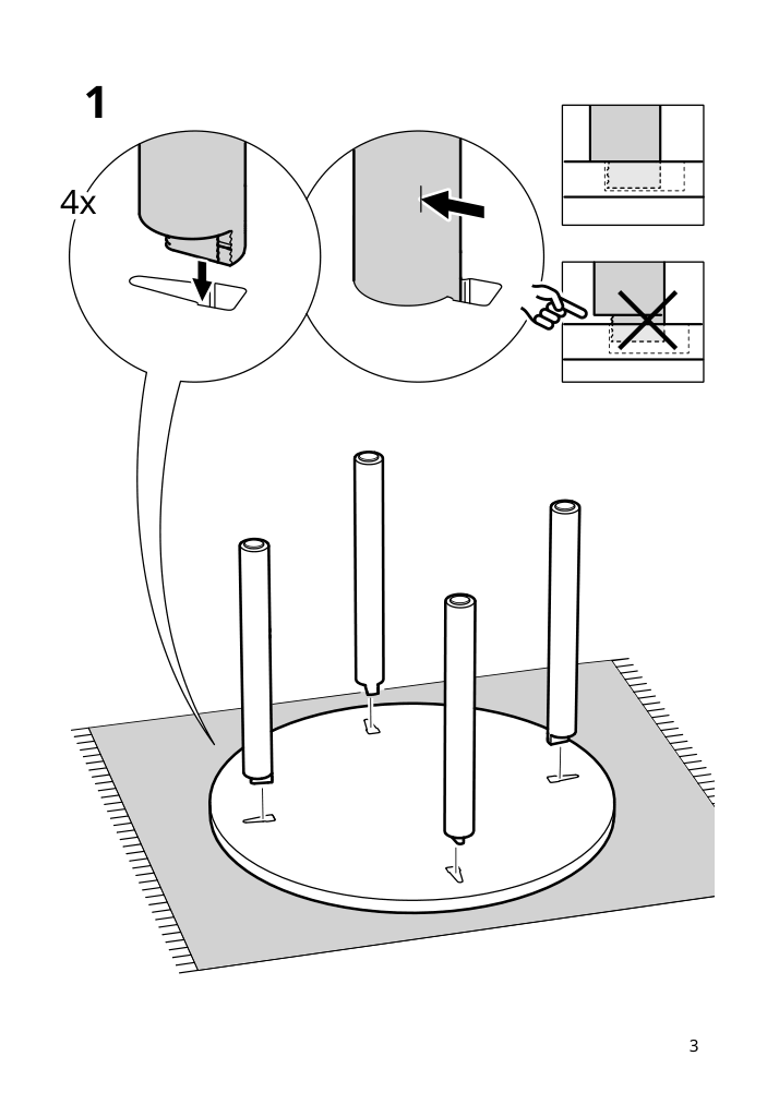 Assembly instructions for IKEA Stockholm 2025 tabletop oak veneer | Page 3 - IKEA STOCKHOLM 2025 / LYCKAN table and 4 chairs 295.902.67