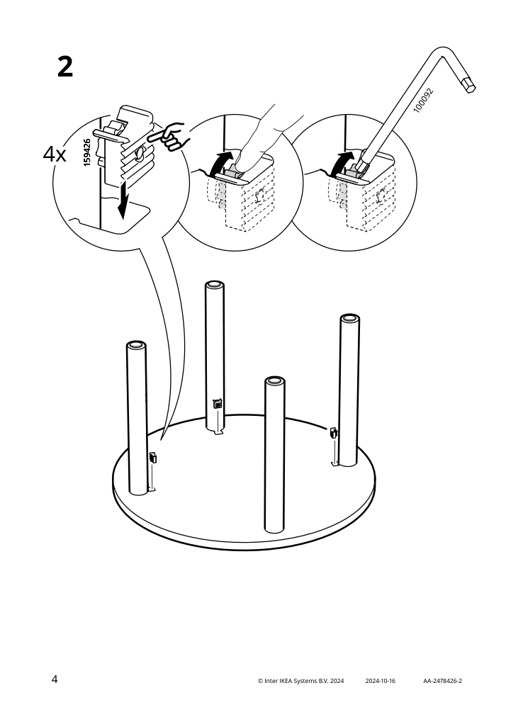 Assembly instructions for IKEA Stockholm 2025 tabletop oak veneer | Page 4 - IKEA STOCKHOLM 2025 / LYCKAN table and 4 chairs 295.902.67