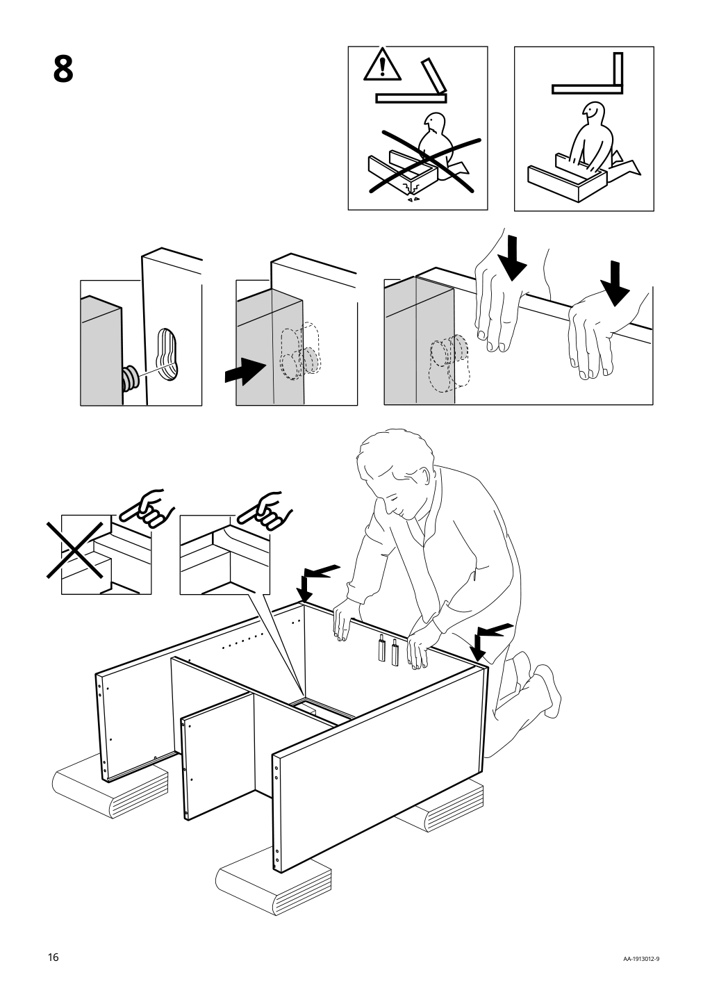 Assembly instructions for IKEA Stockholm cabinet with 2 drawers walnut veneer | Page 16 - IKEA STOCKHOLM cabinet with 2 drawers 802.397.24