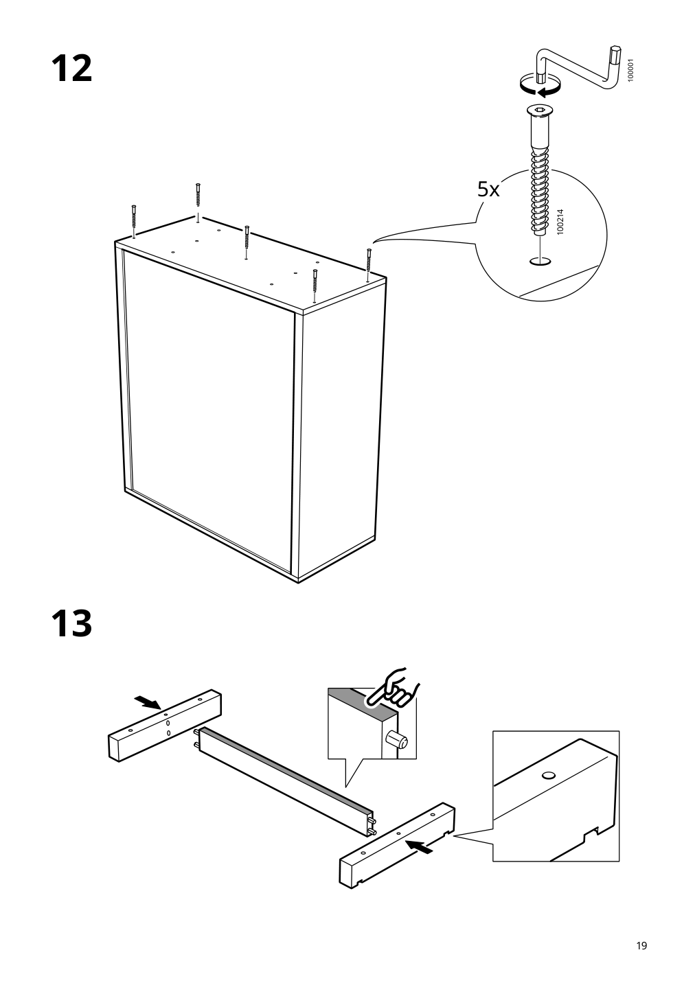 Assembly instructions for IKEA Stockholm cabinet with 2 drawers walnut veneer | Page 19 - IKEA STOCKHOLM cabinet with 2 drawers 802.397.24