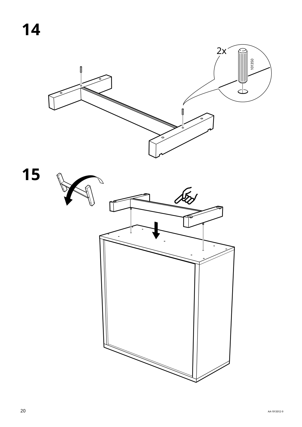 Assembly instructions for IKEA Stockholm cabinet with 2 drawers walnut veneer | Page 20 - IKEA STOCKHOLM cabinet with 2 drawers 802.397.24