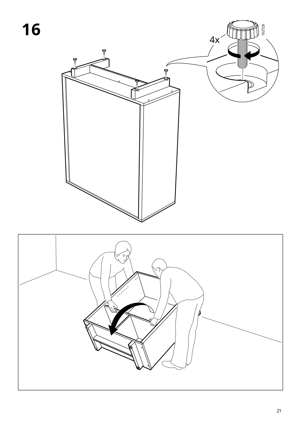 Assembly instructions for IKEA Stockholm cabinet with 2 drawers walnut veneer | Page 21 - IKEA STOCKHOLM cabinet with 2 drawers 802.397.24