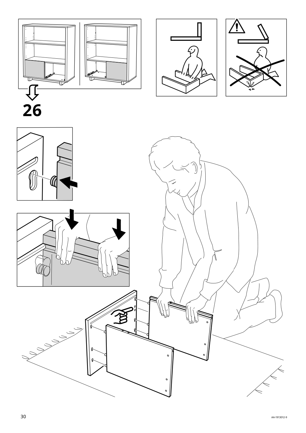 Assembly instructions for IKEA Stockholm cabinet with 2 drawers walnut veneer | Page 30 - IKEA STOCKHOLM cabinet with 2 drawers 802.397.24