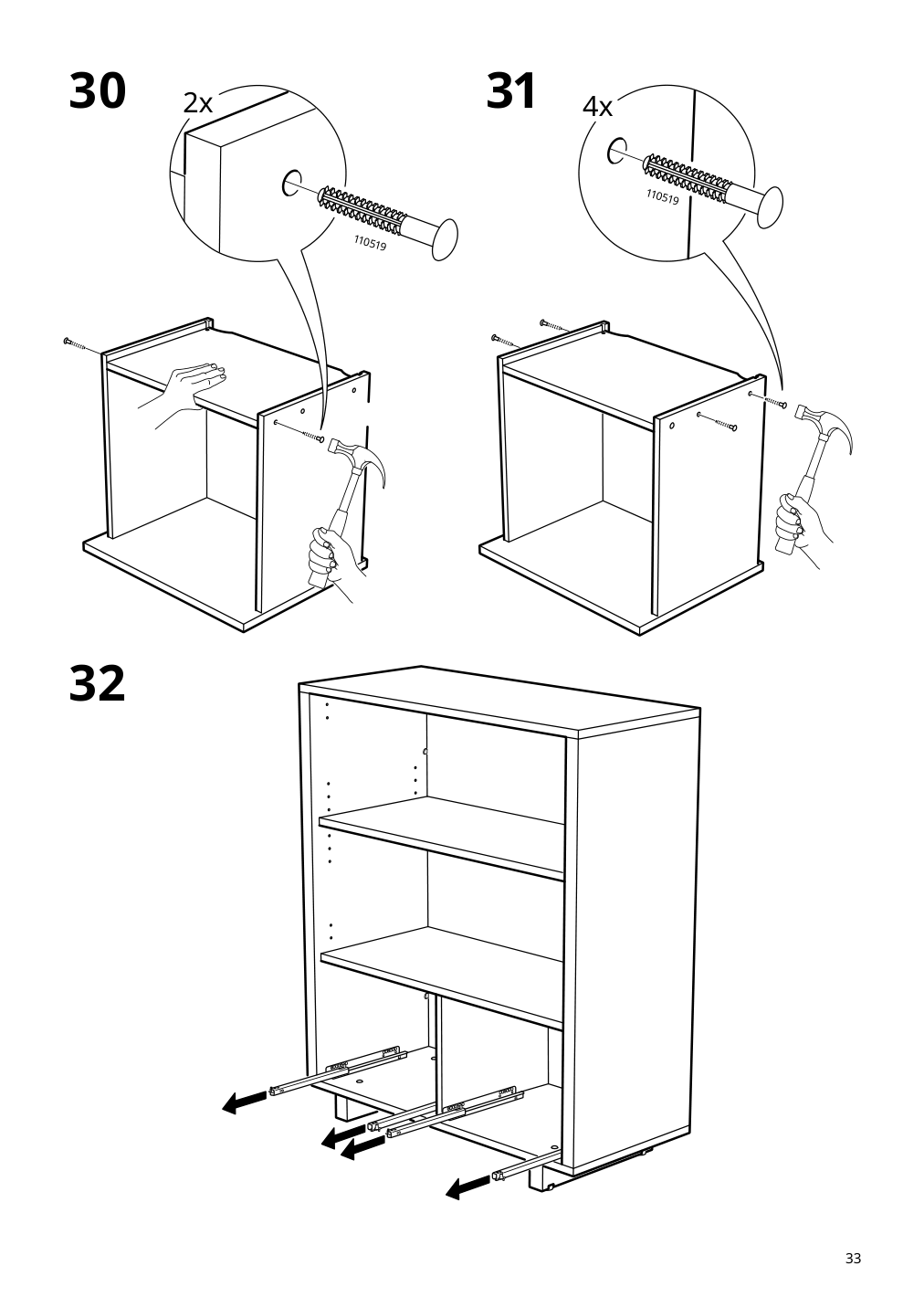 Assembly instructions for IKEA Stockholm cabinet with 2 drawers walnut veneer | Page 33 - IKEA STOCKHOLM cabinet with 2 drawers 802.397.24