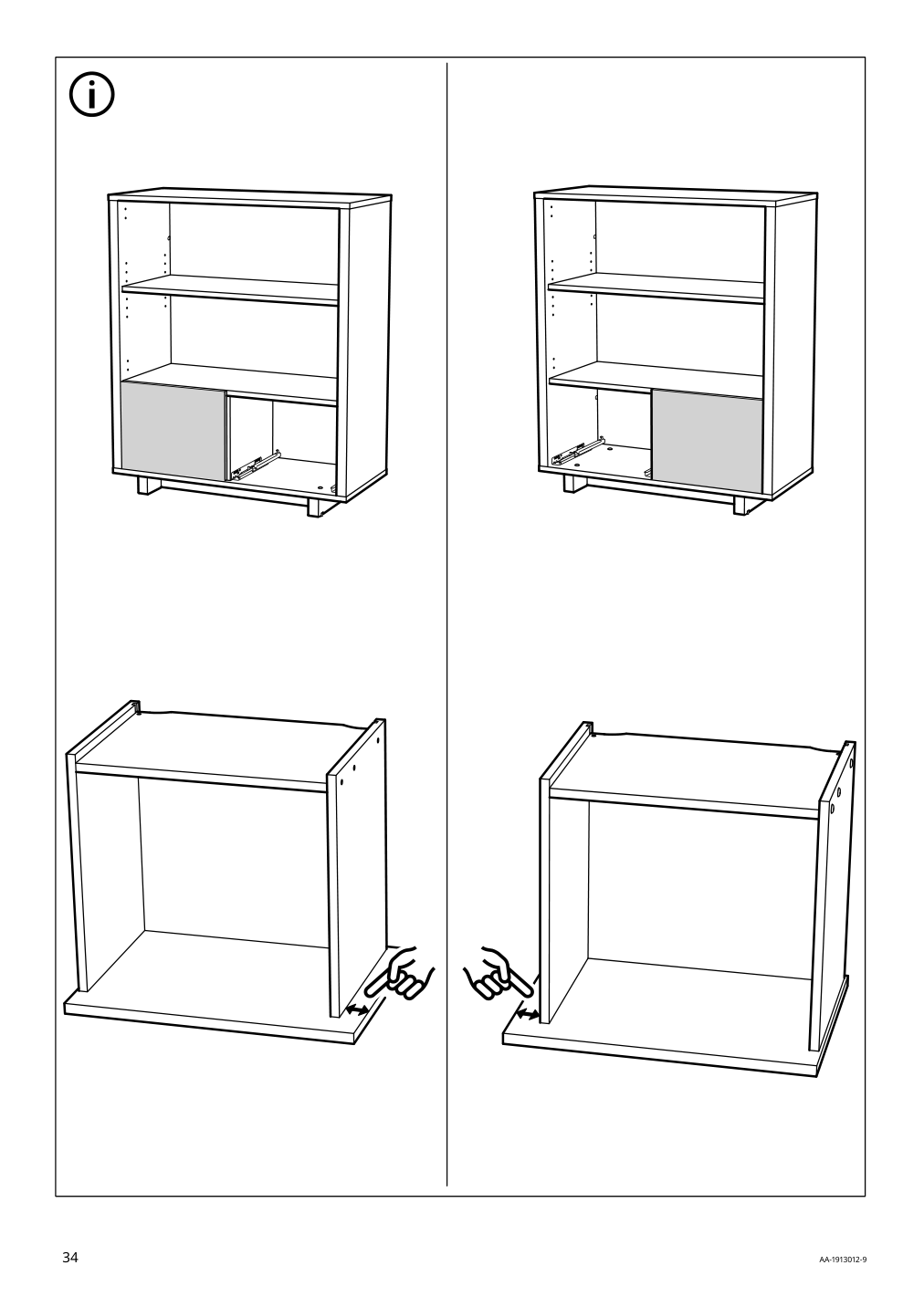 Assembly instructions for IKEA Stockholm cabinet with 2 drawers walnut veneer | Page 34 - IKEA STOCKHOLM cabinet with 2 drawers 802.397.24