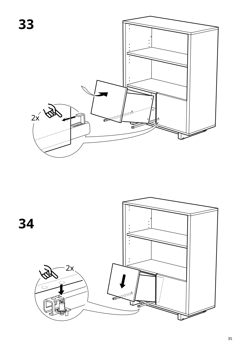 Assembly instructions for IKEA Stockholm cabinet with 2 drawers walnut veneer | Page 35 - IKEA STOCKHOLM cabinet with 2 drawers 802.397.24