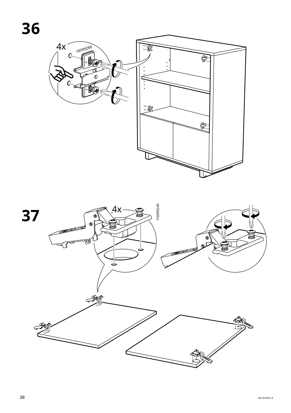 Assembly instructions for IKEA Stockholm cabinet with 2 drawers walnut veneer | Page 38 - IKEA STOCKHOLM cabinet with 2 drawers 802.397.24