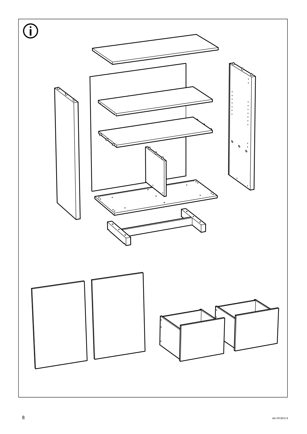 Assembly instructions for IKEA Stockholm cabinet with 2 drawers walnut veneer | Page 8 - IKEA STOCKHOLM cabinet with 2 drawers 802.397.24